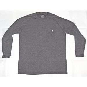 HUK Waypoint Men's Long Sleeve Performance +50 UPF Gray T-Shirt Size Medium